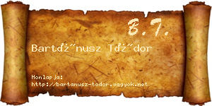 Bartánusz Tódor névjegykártya